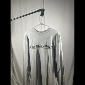 VTG 1990s Gray Guess Jeans Long Sleeve Graphic T-Shirt